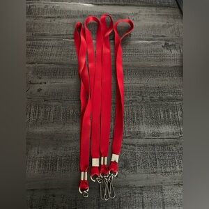 Red Lanyards with Silver Clips 4 total lanyards.